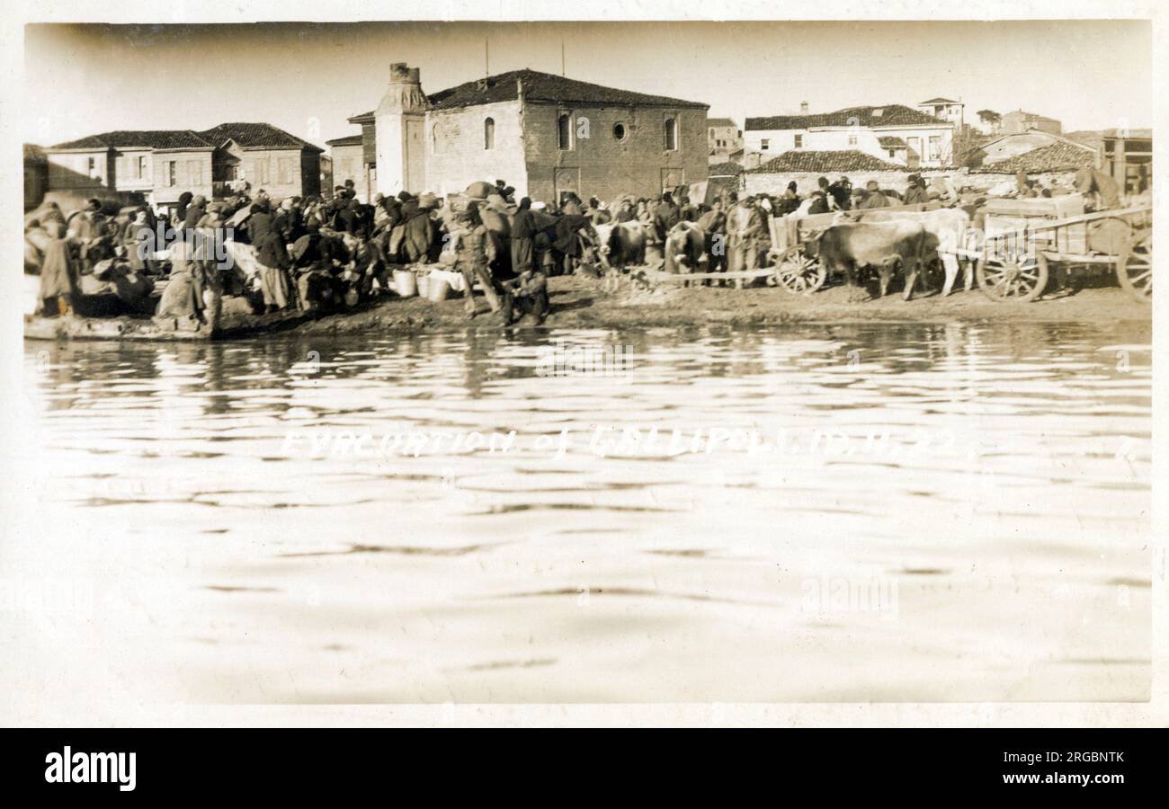 L'évacuation des Grecs de Gallipoli, Turquie - 18 novembre 1922. Banque D'Images