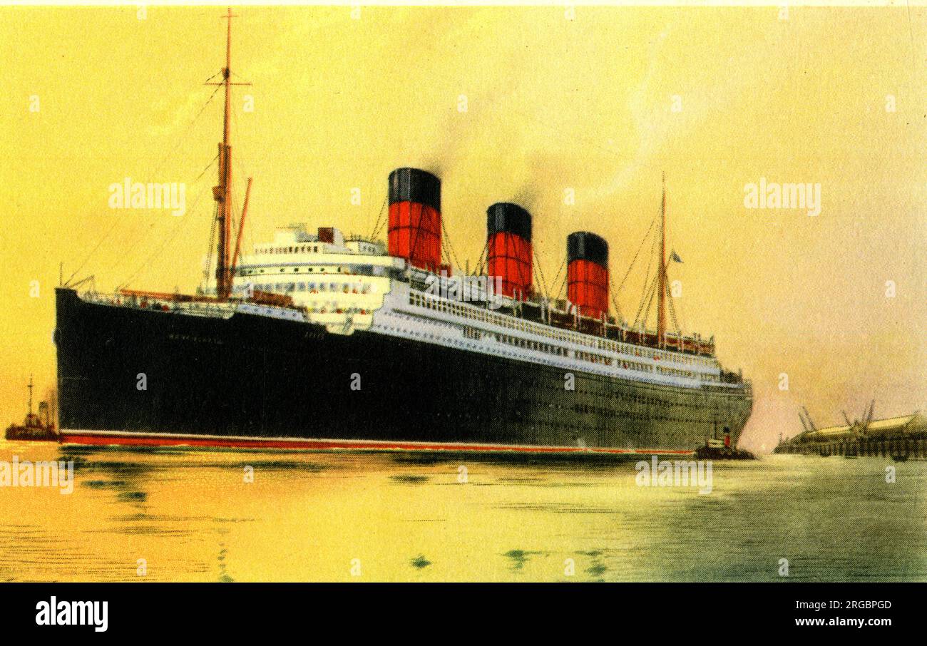 RMS Berengaria, doublure Cunard White Star Banque D'Images