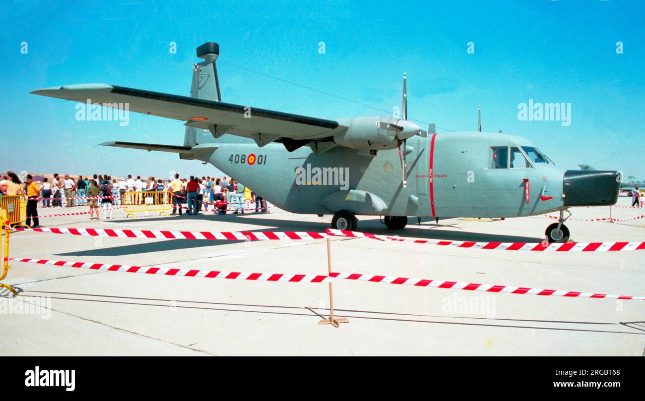 Ejercito del aire - CASA C-212-200 Aviocar TM.12D-72 / 408-01 (msn DE1-1-313), lors d'un spectacle aérien le 14 septembre 1996. (Ejercito del aire - armée de l'air espagnole). Banque D'Images
