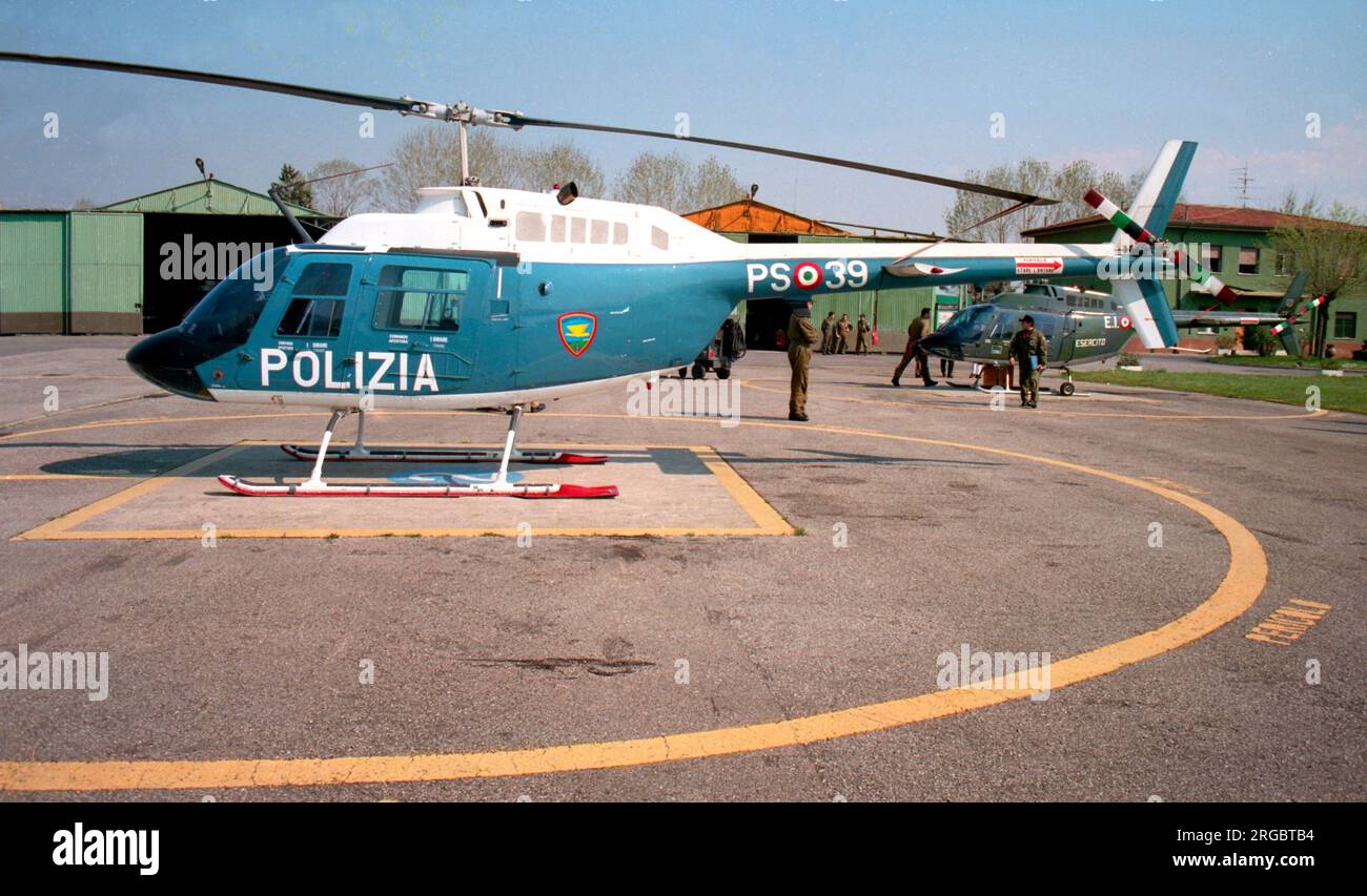 Servizio Aereo Polizia - Agusta AB206A-1 Jetranger PS-39 (msn 9141) (Servizio Aereo Polizia - police Air Service) Banque D'Images