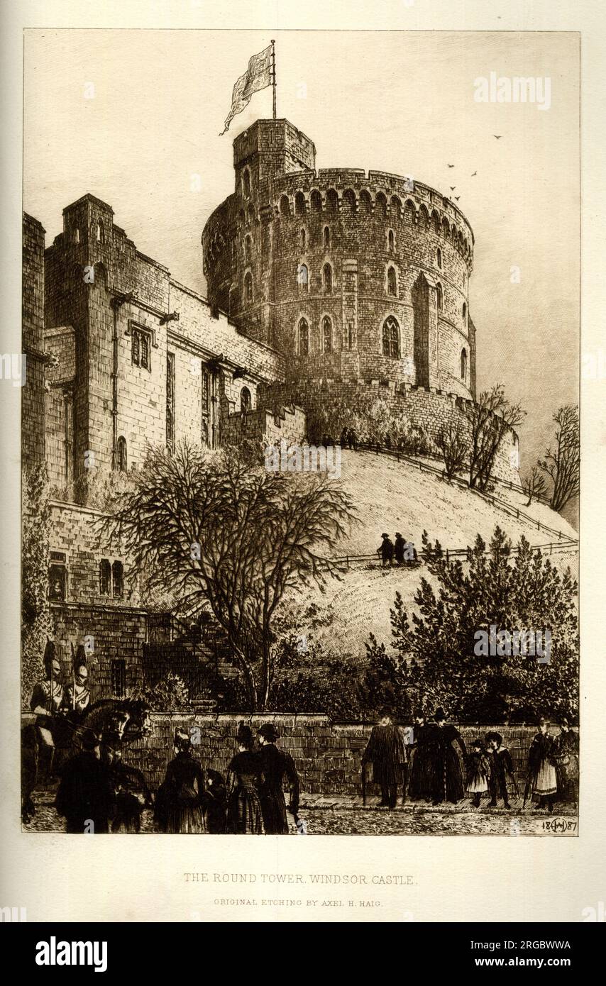 Tour ronde, château de Windsor Banque D'Images