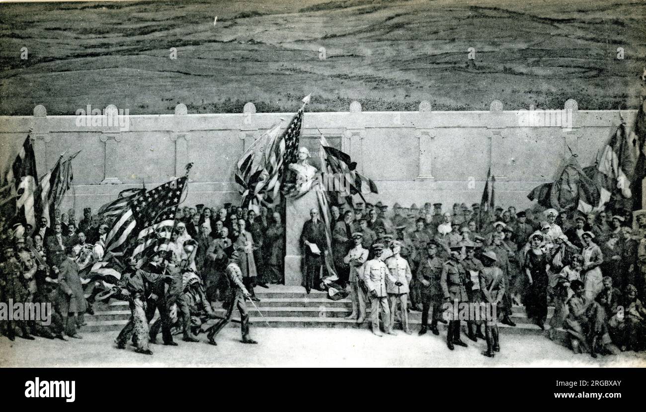 Etats-Unis, Panthéon de la guerre (Panthéon de la guerre), participants alliés en WW1 - le tableau comprenait le travail de 130 artistes, et a été coordonné par Pierre Carrier-Belleuse et A-F Gorguet Banque D'Images