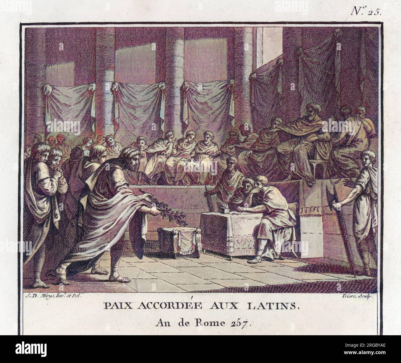 Rome fait la paix avec Latium (le nom moderne de la région est Latium), la tribu des Latins dans le centre-ouest de l'Italie. Banque D'Images