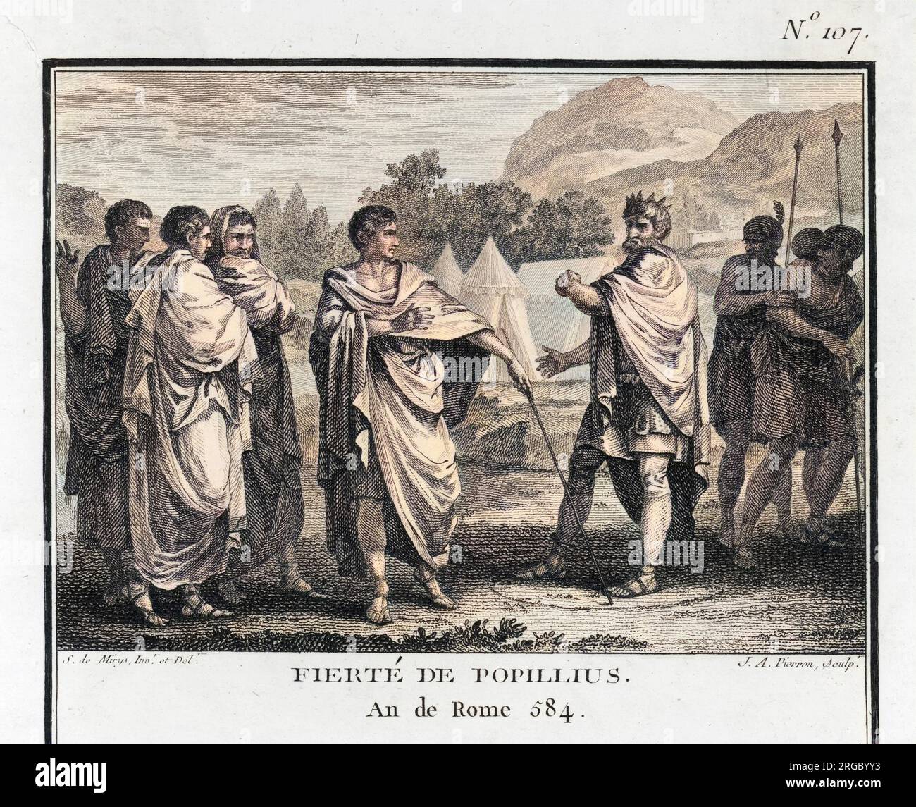 Laelius Papilius, ambassadeur d'Antiochus en Syrie, insiste pour qu'il retire ses troupes du territoire sous domination romaine Banque D'Images