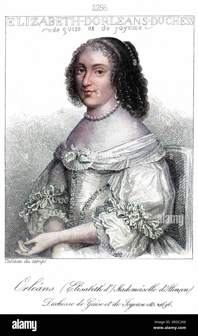 ELISABETH d'ORLÉANS, duchesse de GUISE épouse de Louis Joseph, duc de guise ; fille de Jean Baptiste Gaston, duc d'Orléans. Banque D'Images