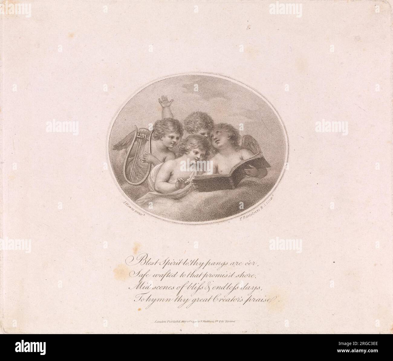 Vignette : quatre Putti, deux mains de Francesco Bartolozzi Banque D'Images