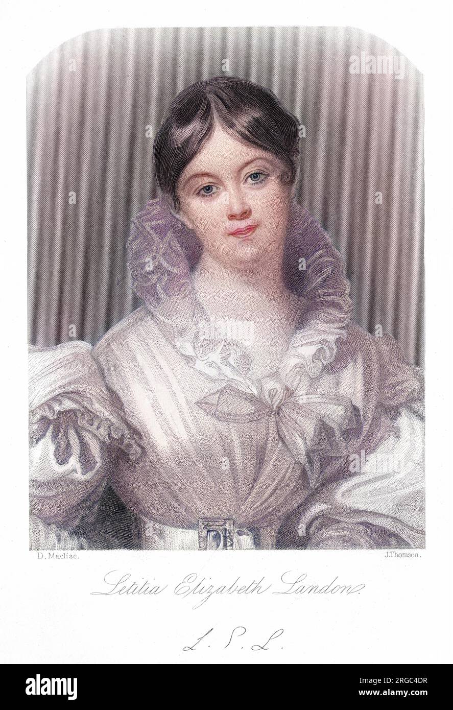 LETITIA ELIZABETH LANDON épouse de George Maclean, gouverneur du château de Cape Coast, Afrique de l'Ouest : poète et romancier extrêmement populaire et prolifique qui est malheureusement mort jeune. Banque D'Images