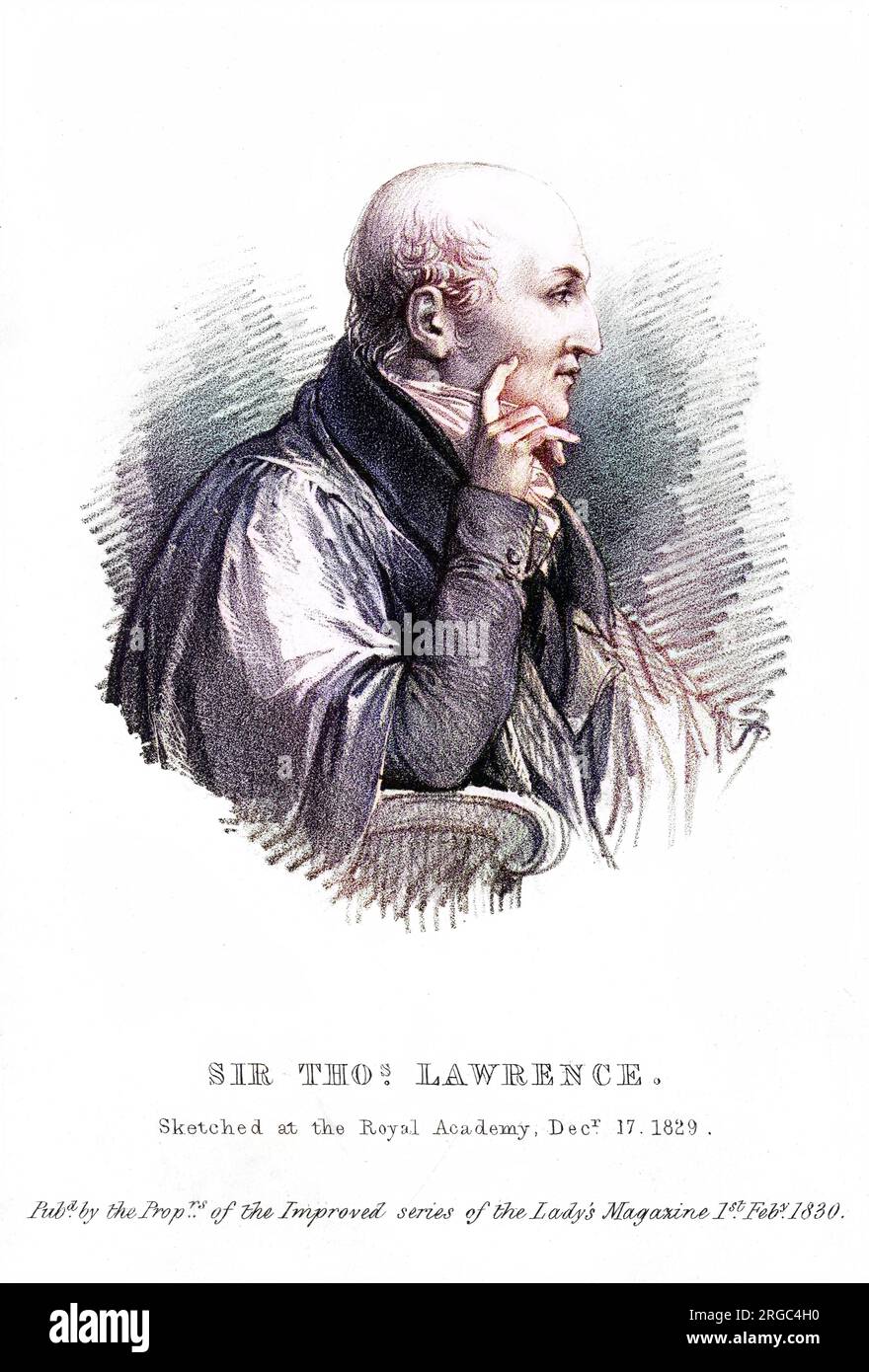 SIR THOMAS LAWRENCE artiste, dans la dernière année de sa vie. Banque D'Images