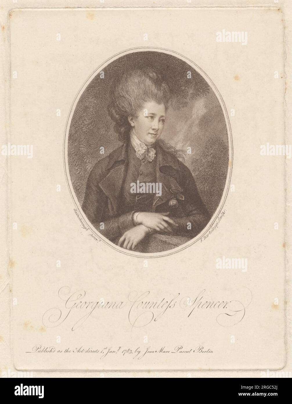 Georgiana, Comtesse Spencer 1783 de Francesco Bartolozzi Banque D'Images