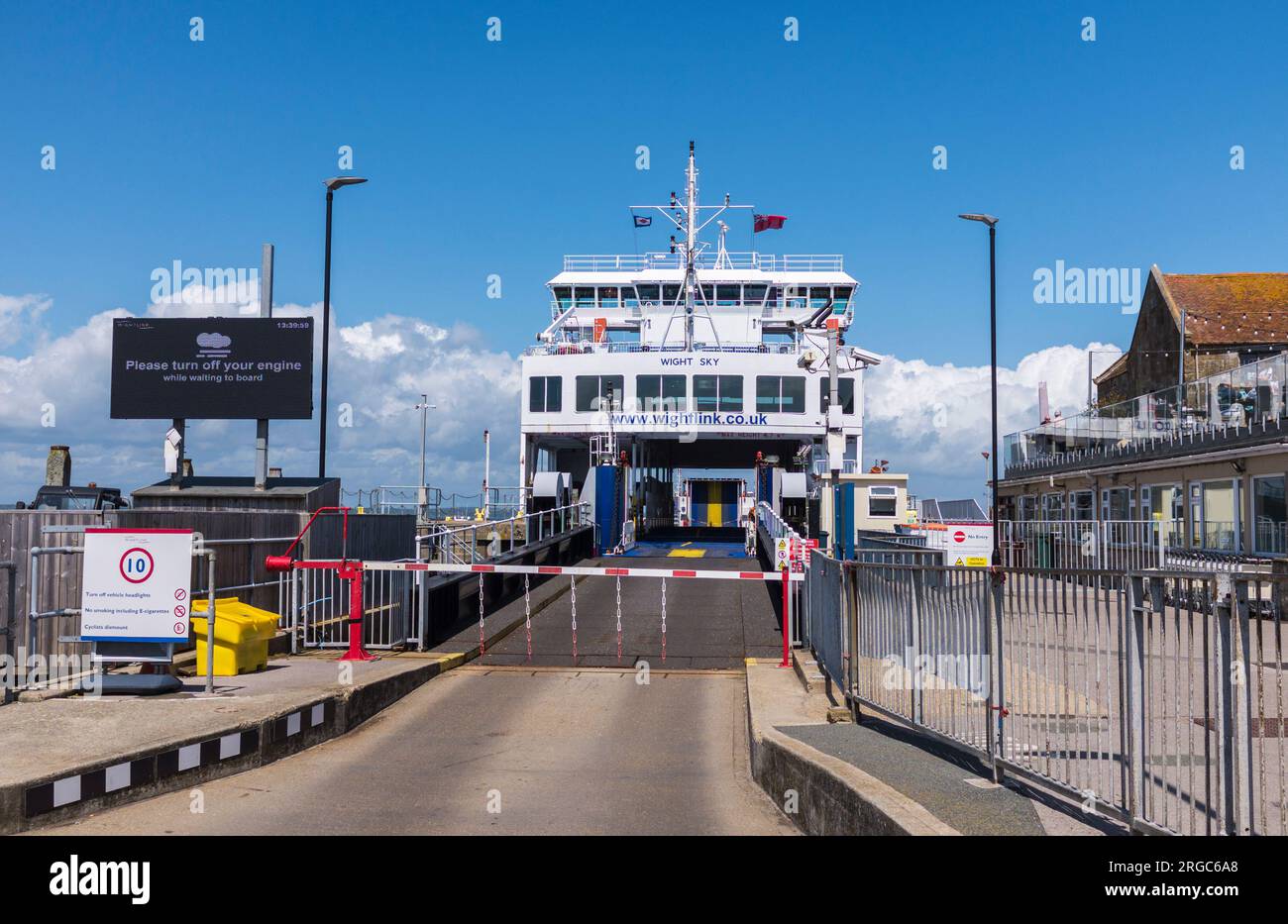 Le ferry Wightlink à Yarmouth, île de Wight, Angleterre, Royaume-Uni Banque D'Images