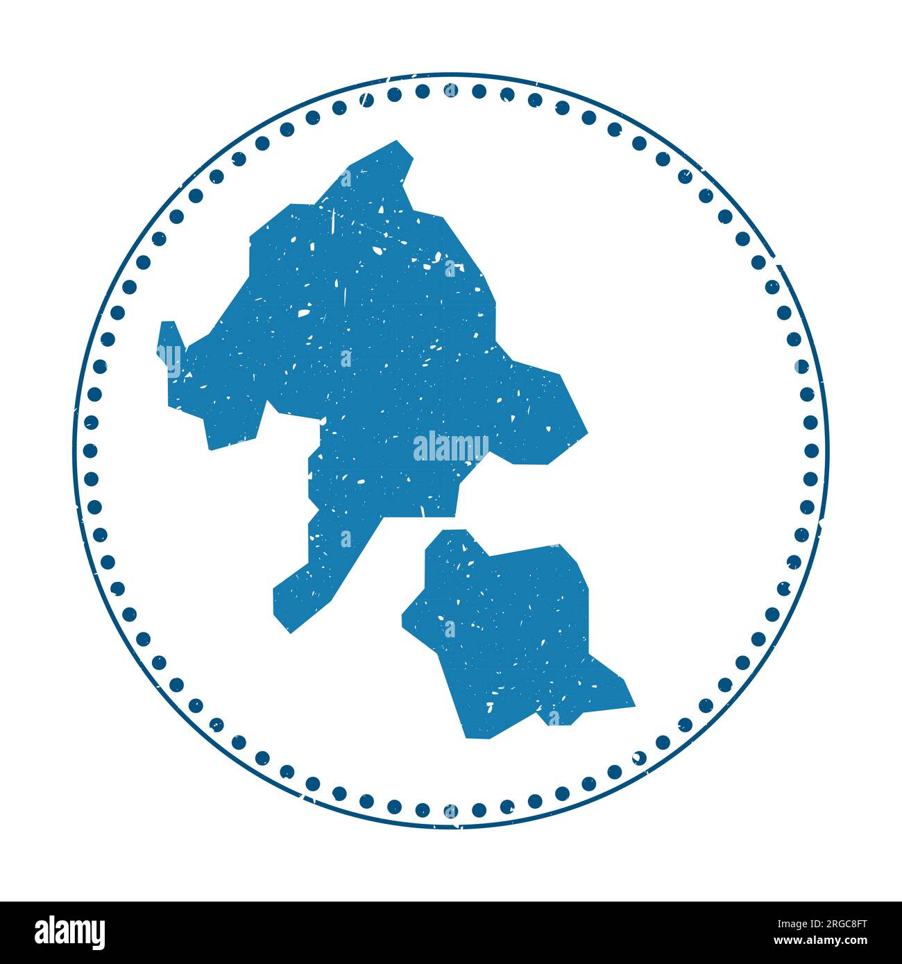 Autocollant de l'île aka. Tampon en caoutchouc de voyage avec forme de carte, illustration vectorielle. Illustration de Vecteur