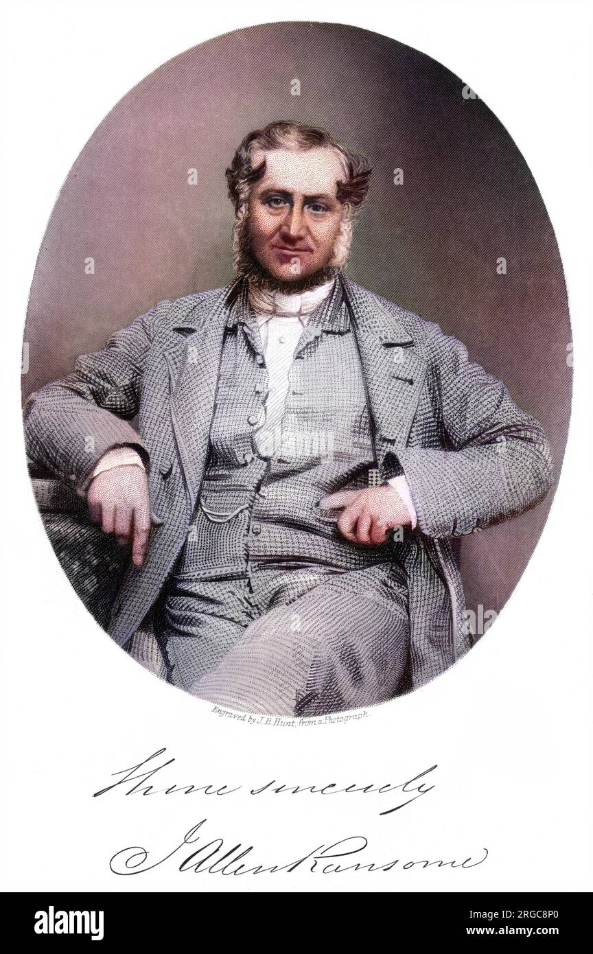 JAMES ALLEN RANSOME ingénieur, inventeur et fabricant de machines agricoles avec son autographe Banque D'Images