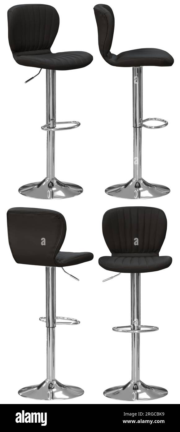 Tabouret de bar. Élément intérieur. Isolé de l'arrière-plan. Sous différents angles Banque D'Images