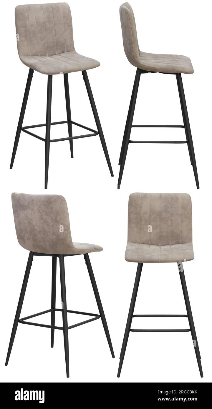 Tabouret de bar. Élément intérieur. Isolé de l'arrière-plan. Sous différents angles Banque D'Images
