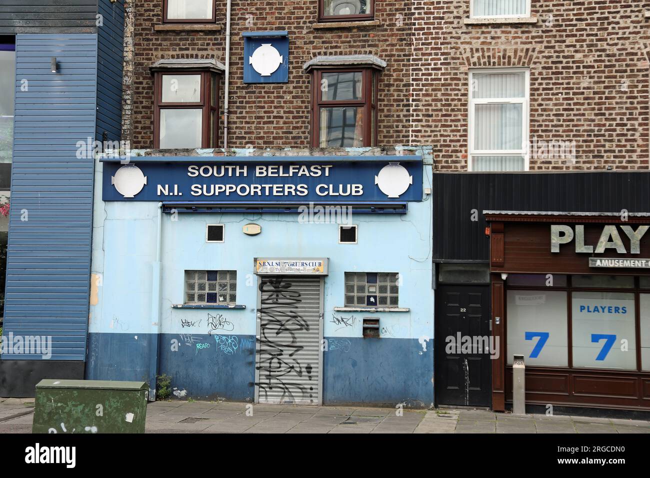 South Belfast N.I Supporters Club Banque D'Images