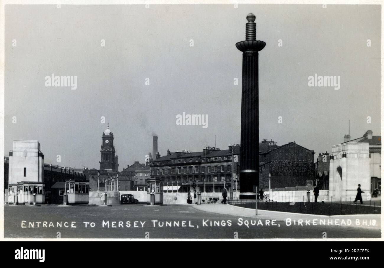 Liverpool, Merseyside - Queensway (Birkenhead) tunnel de Mersey - entrée du tunnel - King's Square, Birkenhead. Banque D'Images