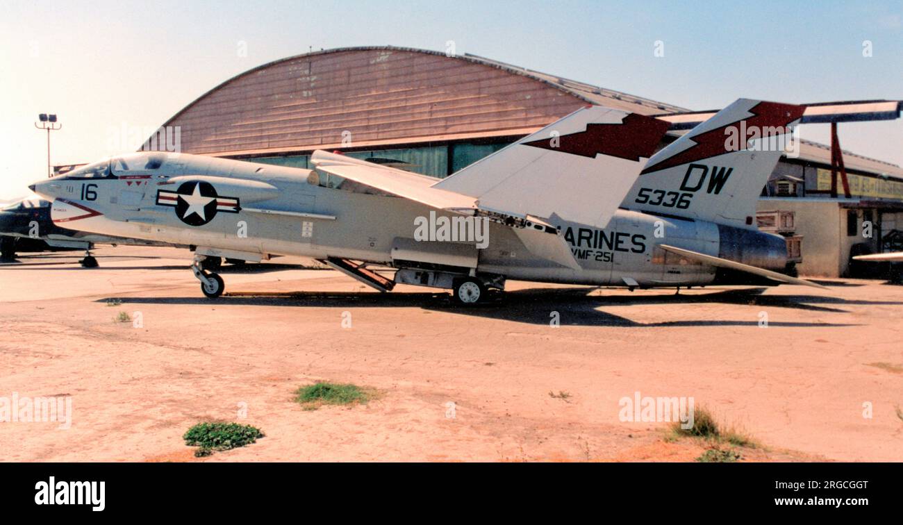V ought F-8A Crusader 145336, exposé au musée planes of Fame, Chino, CA Banque D'Images