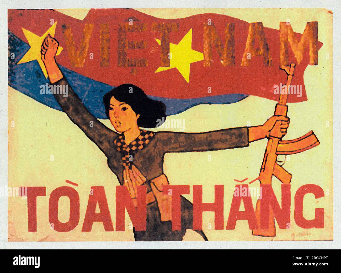 Affiche patriotique vietnamienne - 'Vietnam victorieux'! Banque D'Images