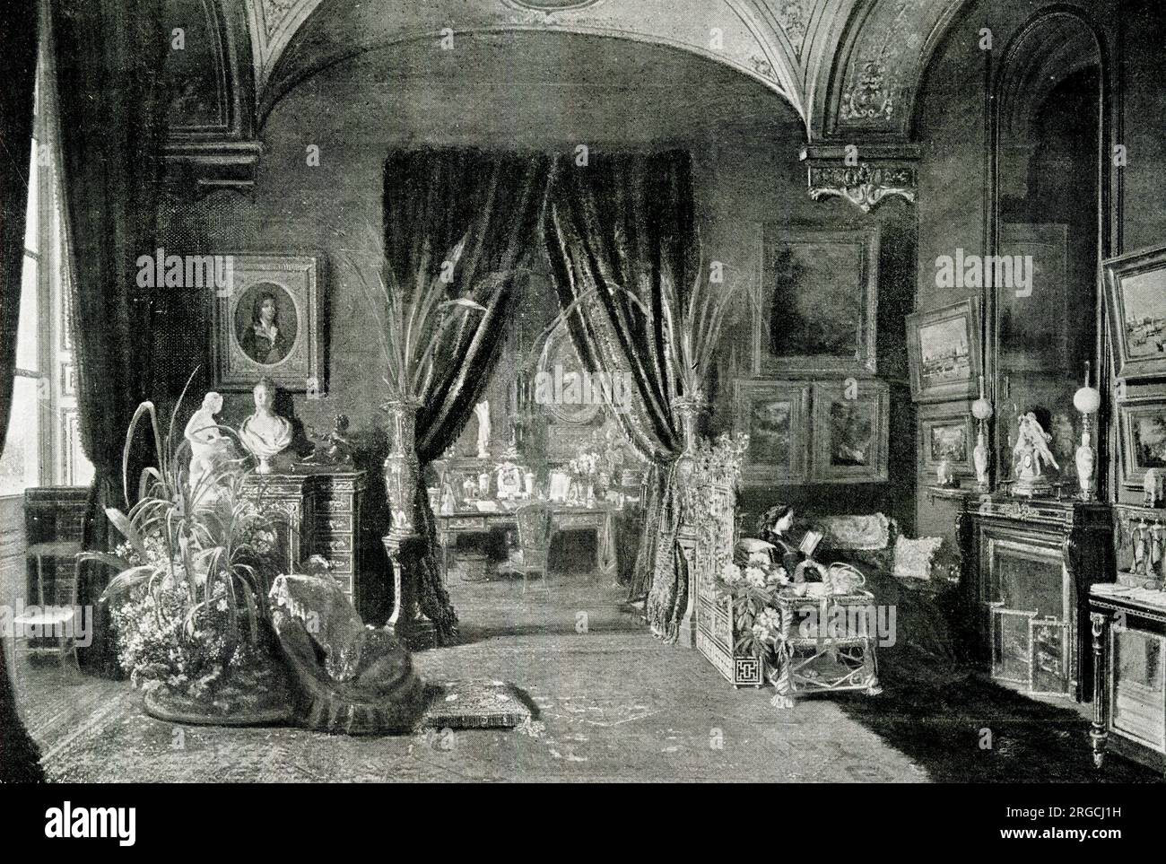 Bureau de l'impératrice Eugénie, Palais des Tuileries, Paris Banque D'Images