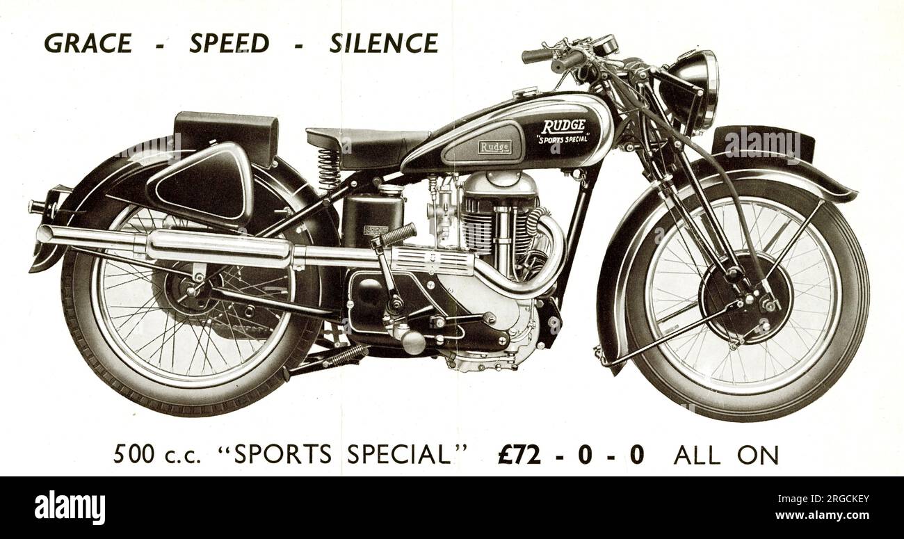 Publicité, Rudge-Whitworth 500 cc Sports Special Motor cycle Banque D'Images