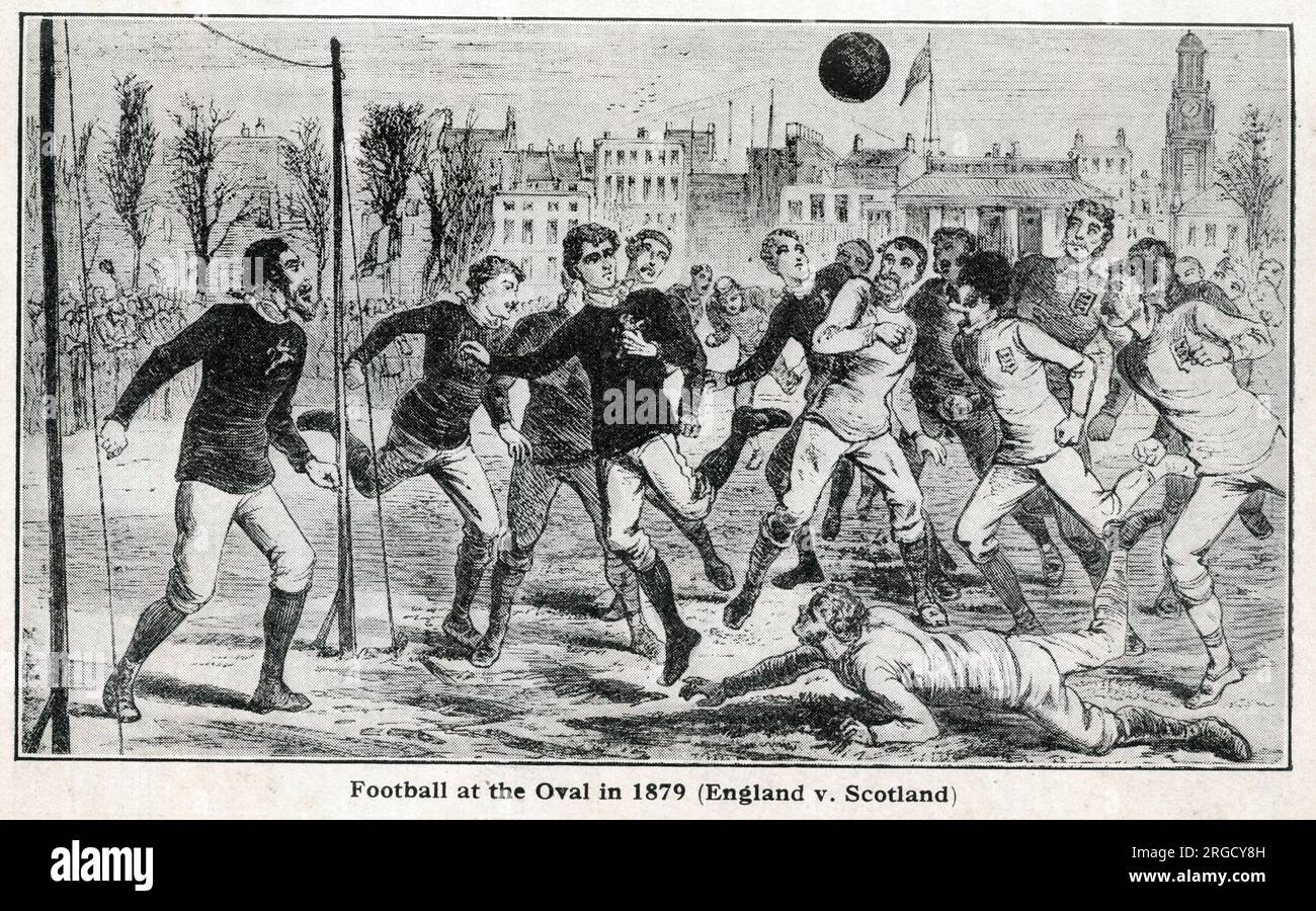 Angleterre contre Ecosse football international à l'Oval, 1879 Banque D'Images