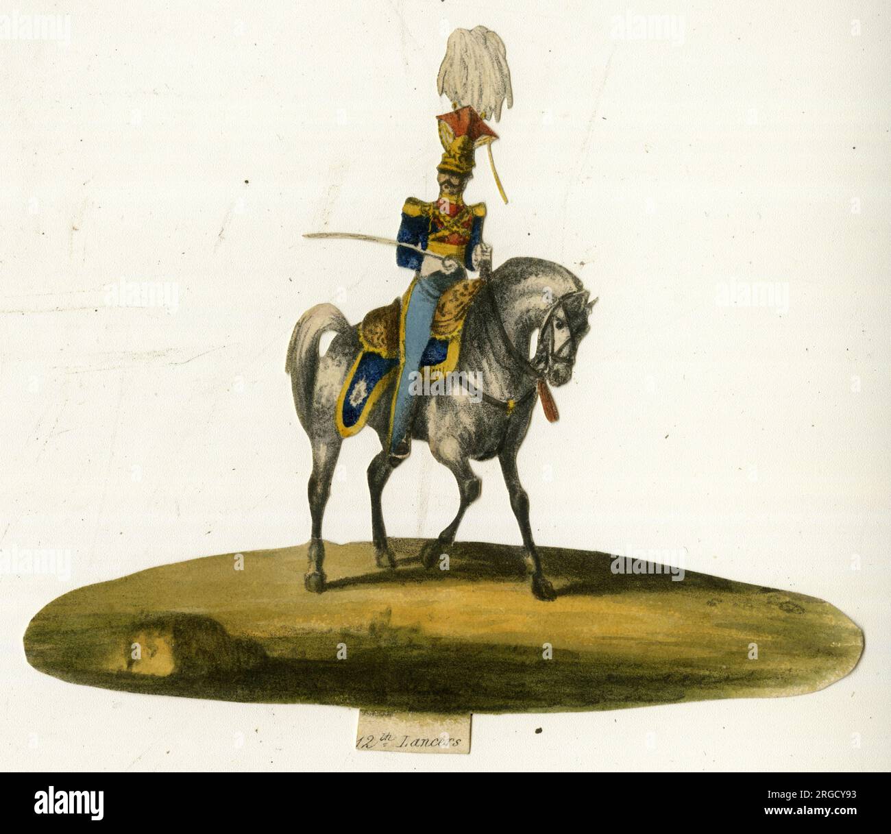 Rebuts victoriens, 12th Lanciers, Cavalry Regiment Banque D'Images
