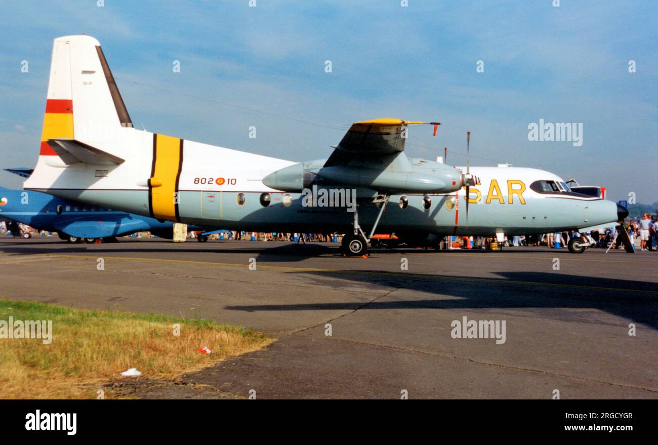 Ejercito del aire - Fokker F27-200MPa Friendship D.221 - 802-10 (msn C038), de Esc 802, au Royal International Air Tattoo - RAF Fairford 21 juillet 1996. (Ejercito del aire - armée de l'air espagnole). Banque D'Images
