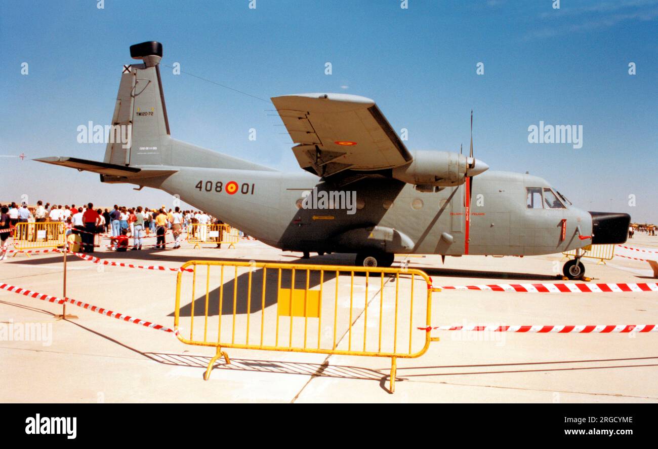 Ejercito del aire - CASA C-212-200 Aviocar TM.12D-72 - 408-01 (msn DE1-1-313), lors d'un spectacle aérien le 14 septembre 1996. (Ejercito del aire - armée de l'air espagnole). Banque D'Images