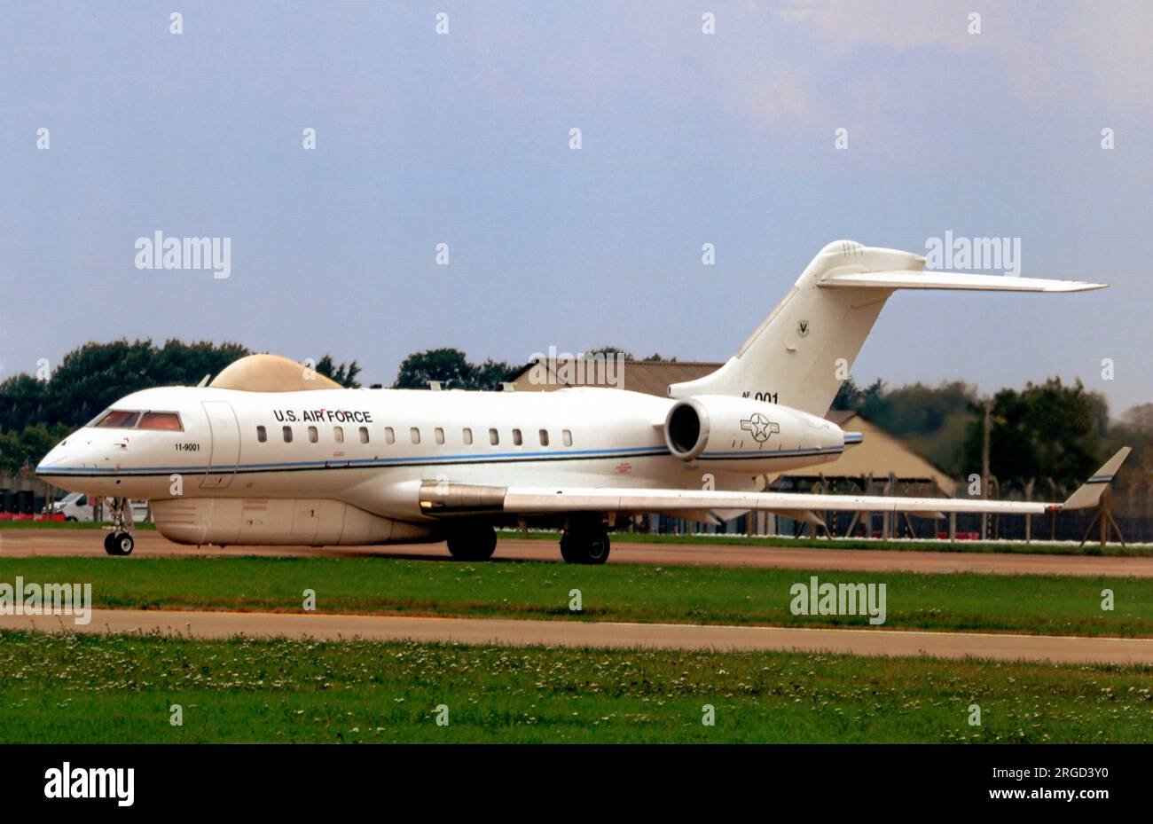 United States Air Force - Bombardier E-11a Global Express 11-9001 (MSN 9001) BD-700-1A10 Global Express utilisé comme plate-forme pour le nœud de communications aéroportées Battlefield. Banque D'Images