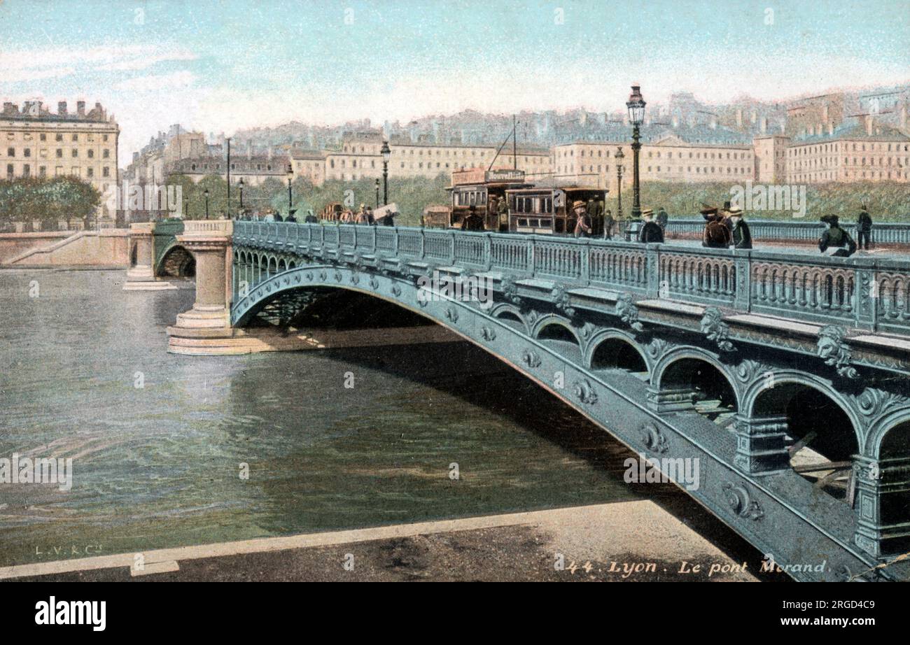 Le Pont Morand, Lyon, France. Banque D'Images