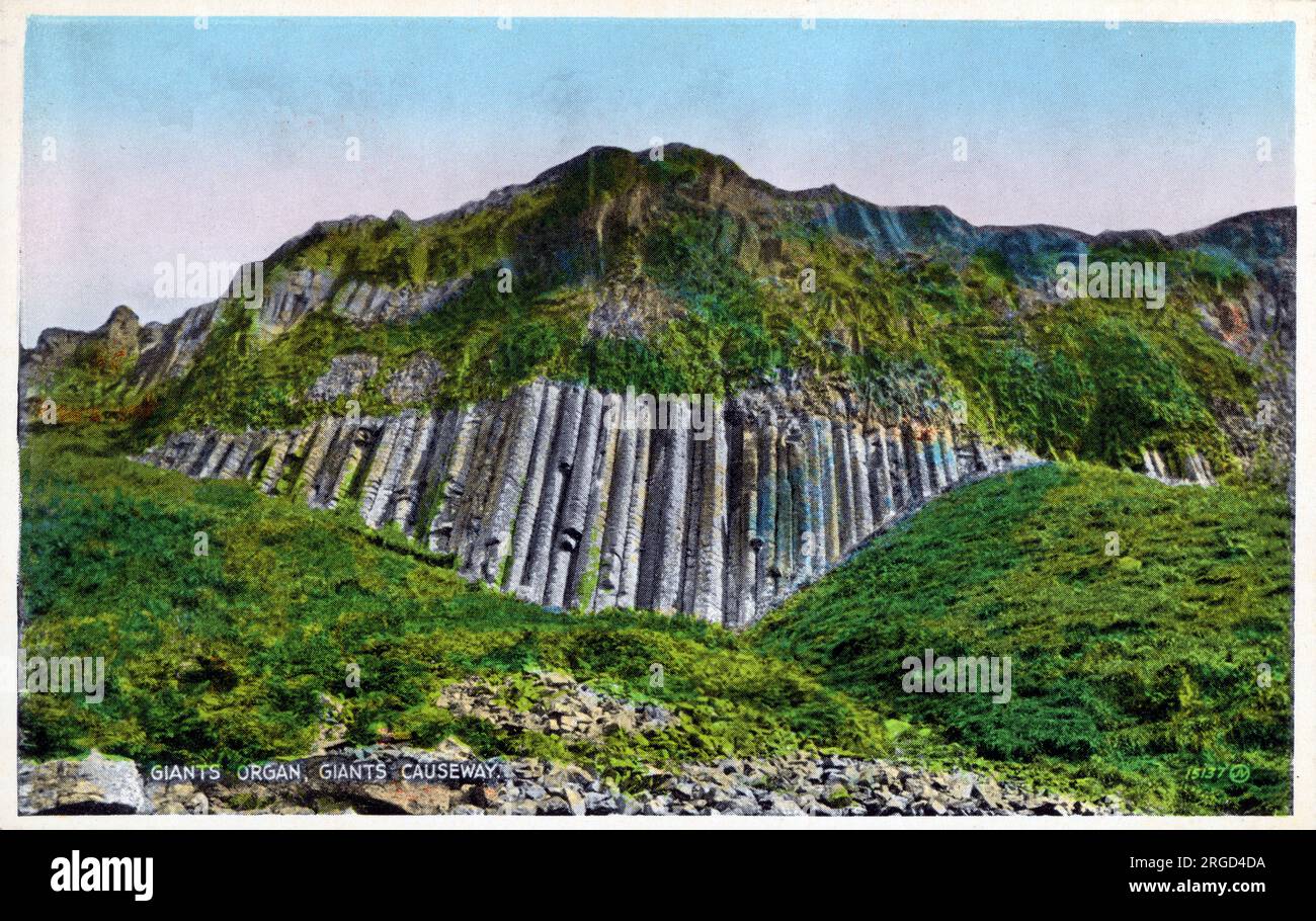 The Giants' Organ, Giant's Causeway, Country Antrim, Irlande du Nord. Banque D'Images