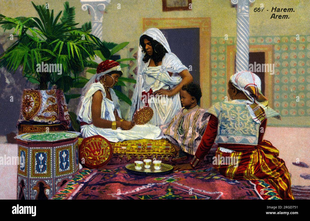 Les femmes d'un Harem nord-africain. Banque D'Images