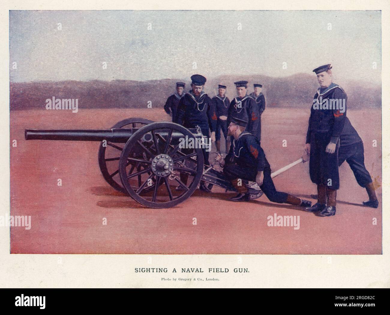 Observation d'un canon de campagne naval Banque D'Images