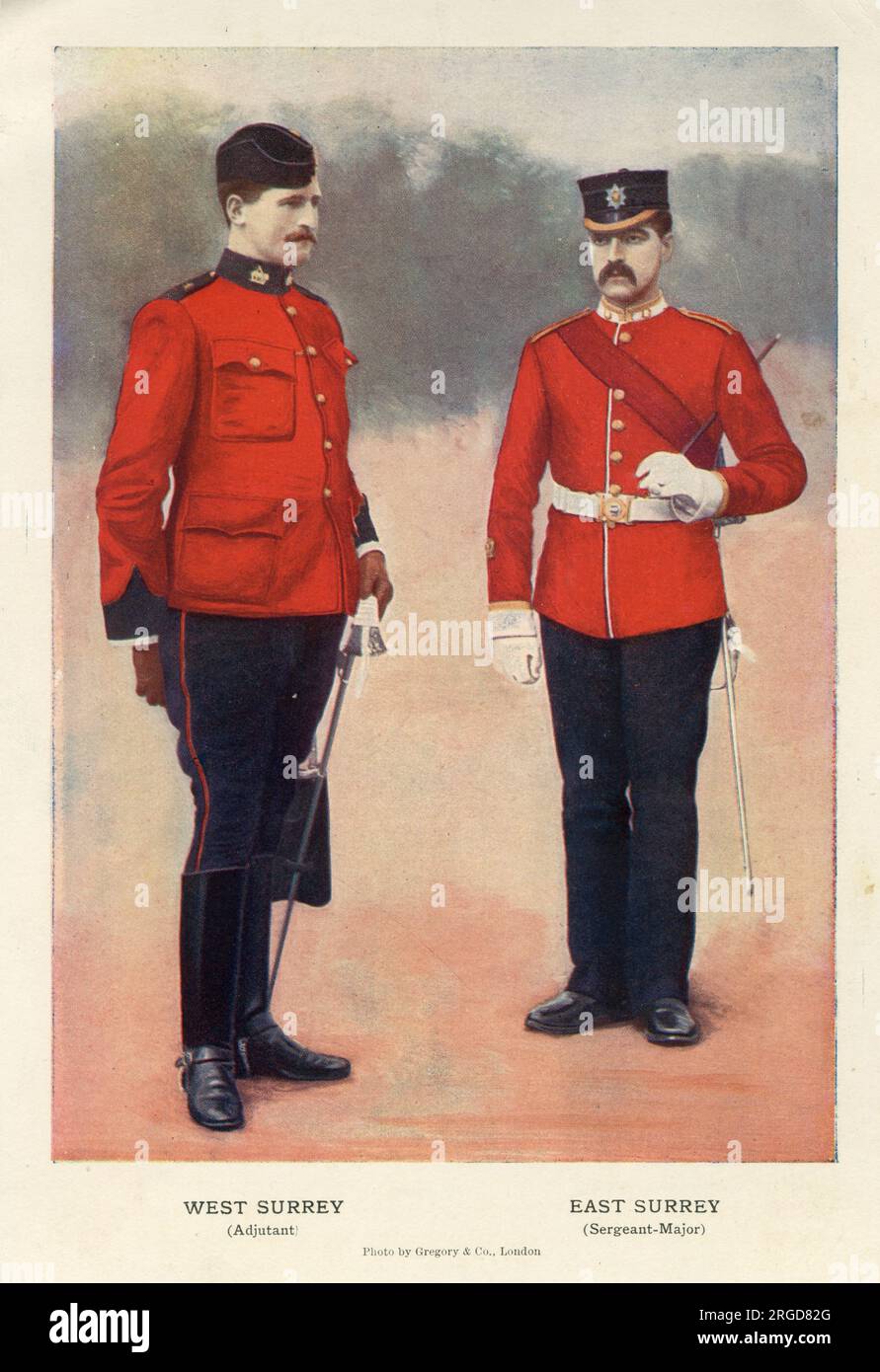 Adjudant, West Surrey Regiment, Sergent-major, East Surrey Regiment Banque D'Images