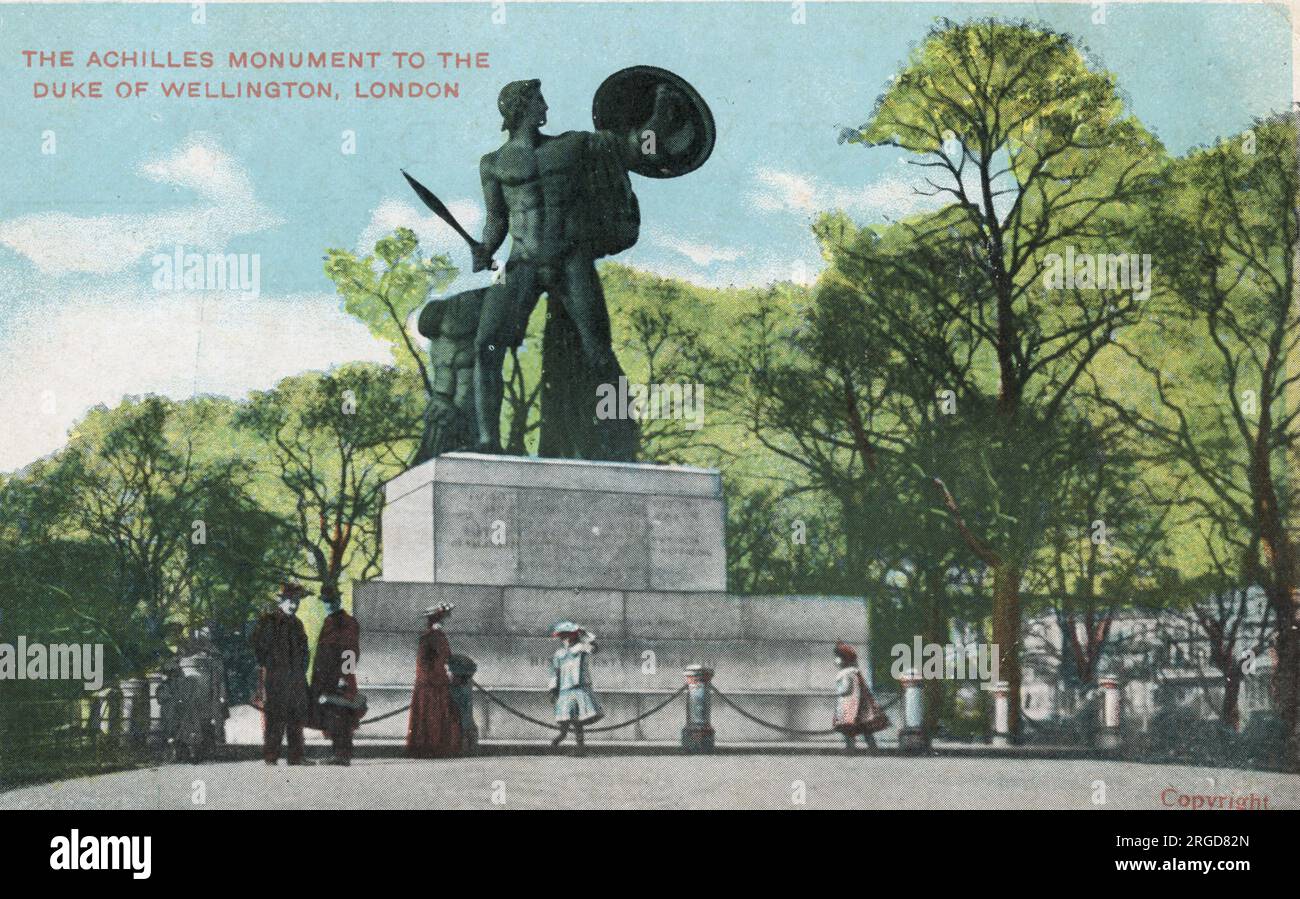Achille Monument au duc de Wellington, Hyde Park, Londres Banque D'Images