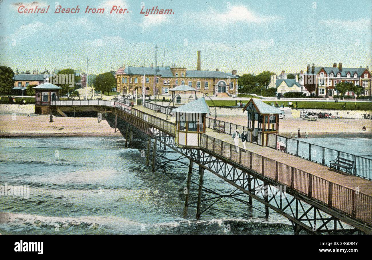 Central Beach depuis Pier, Lytham, Lancashire Banque D'Images