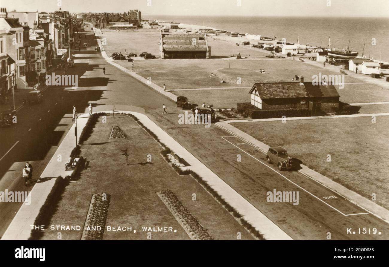 The Strand and Beach, Walmer, Kent Banque D'Images