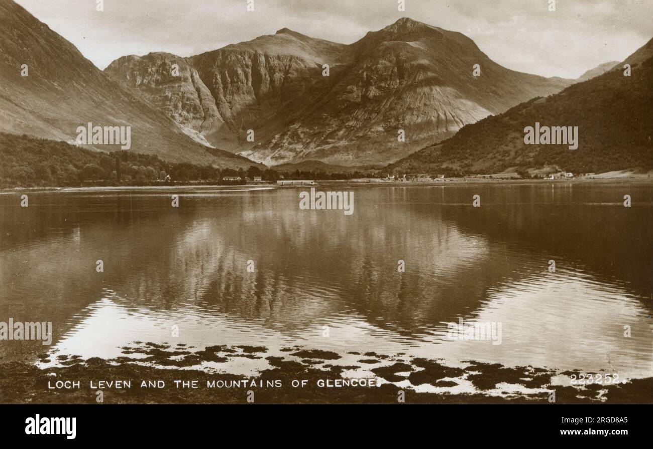 Loch Leven et les montagnes de Glencoe, Écosse Banque D'Images