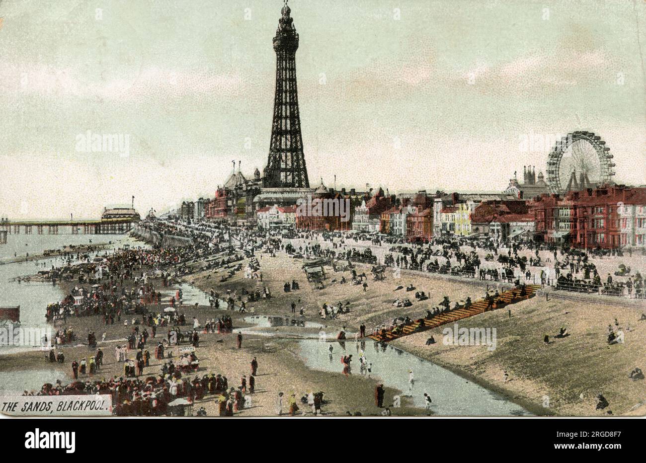 The Sands, Tower and Pier, Blackpool, Lancashire Banque D'Images