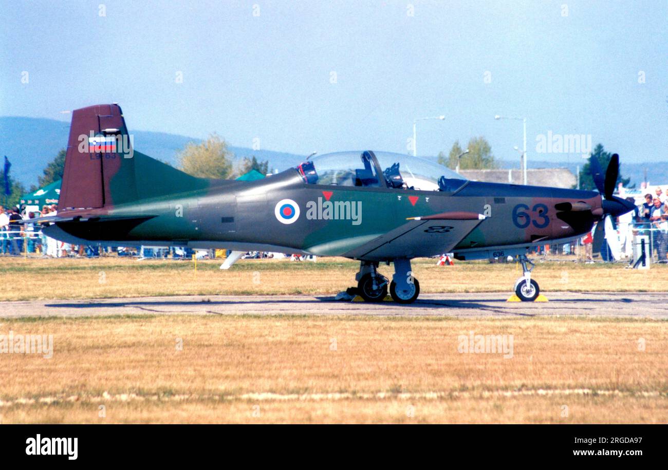 Armée de l'air slovène - Pilatus PC-9M Hudournik L9-63 (msn 636), de Letalska Sola. Banque D'Images
