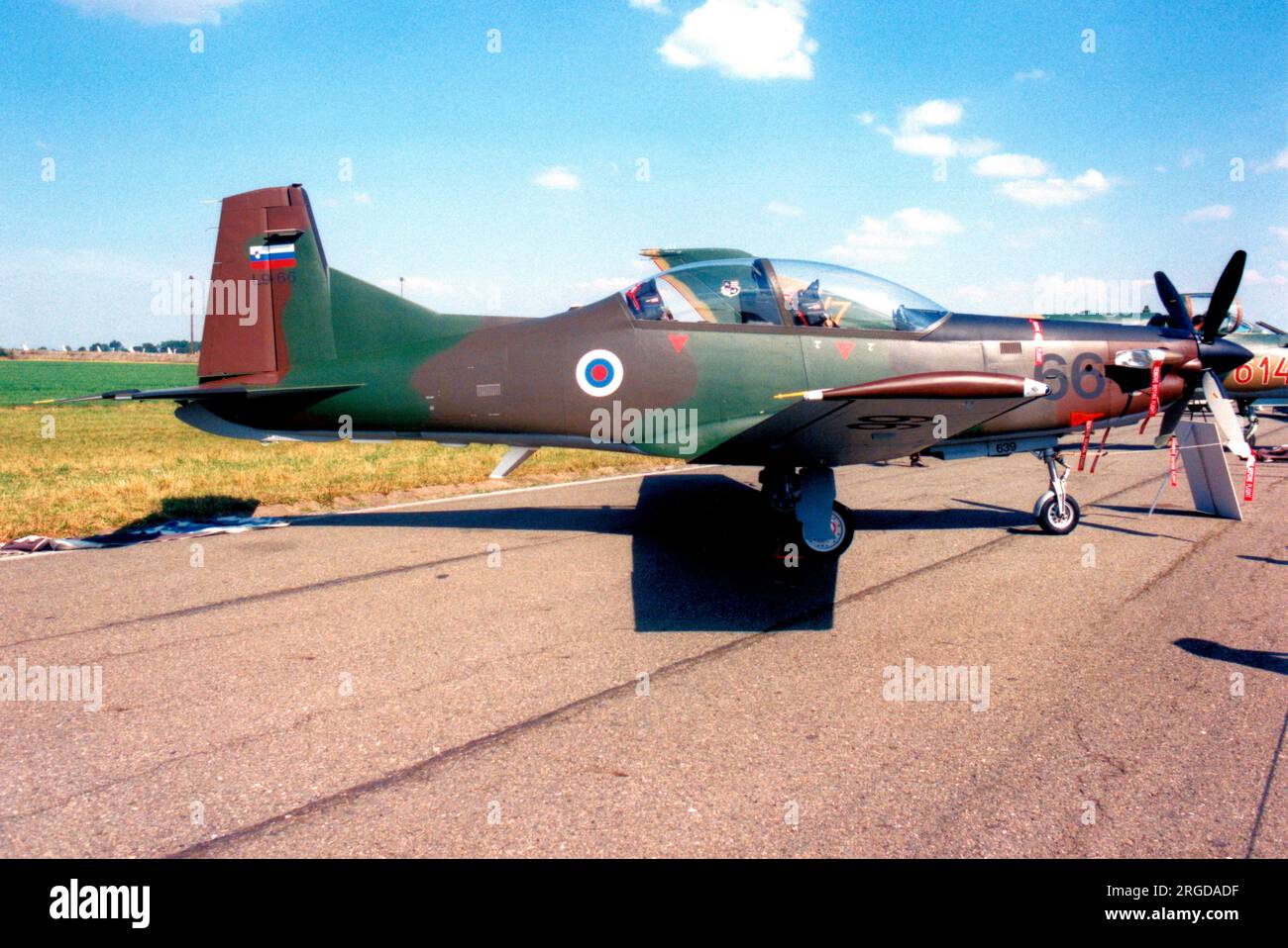 Armée de l'air slovène - Pilatus PC-9M Hudournik L9-66 (msn 639), de Letalska Sola. Banque D'Images