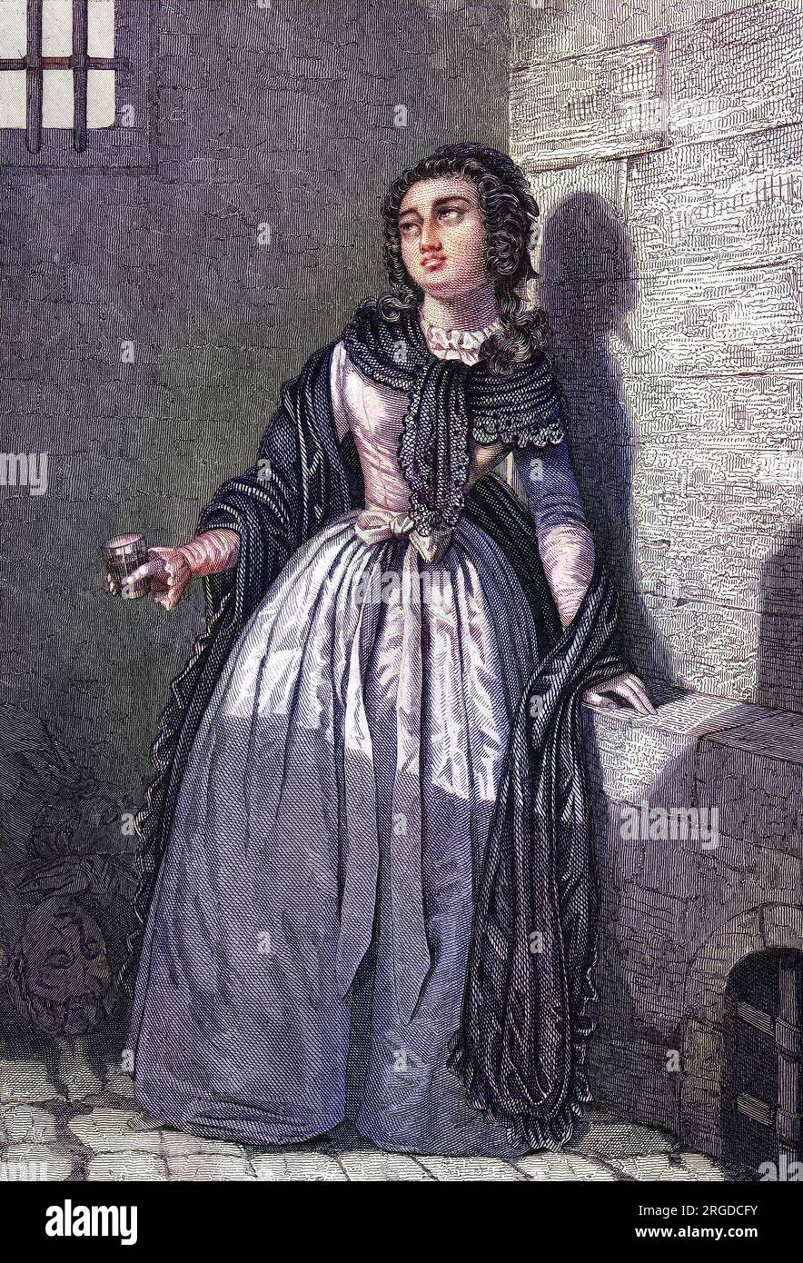 MARIE-MAURINE VIROT DE SOMBREUIL - fille du gouverneur des Invalides, emprisonnée avec lui, lui a sauvé la vie en buvant un verre de sang. Banque D'Images