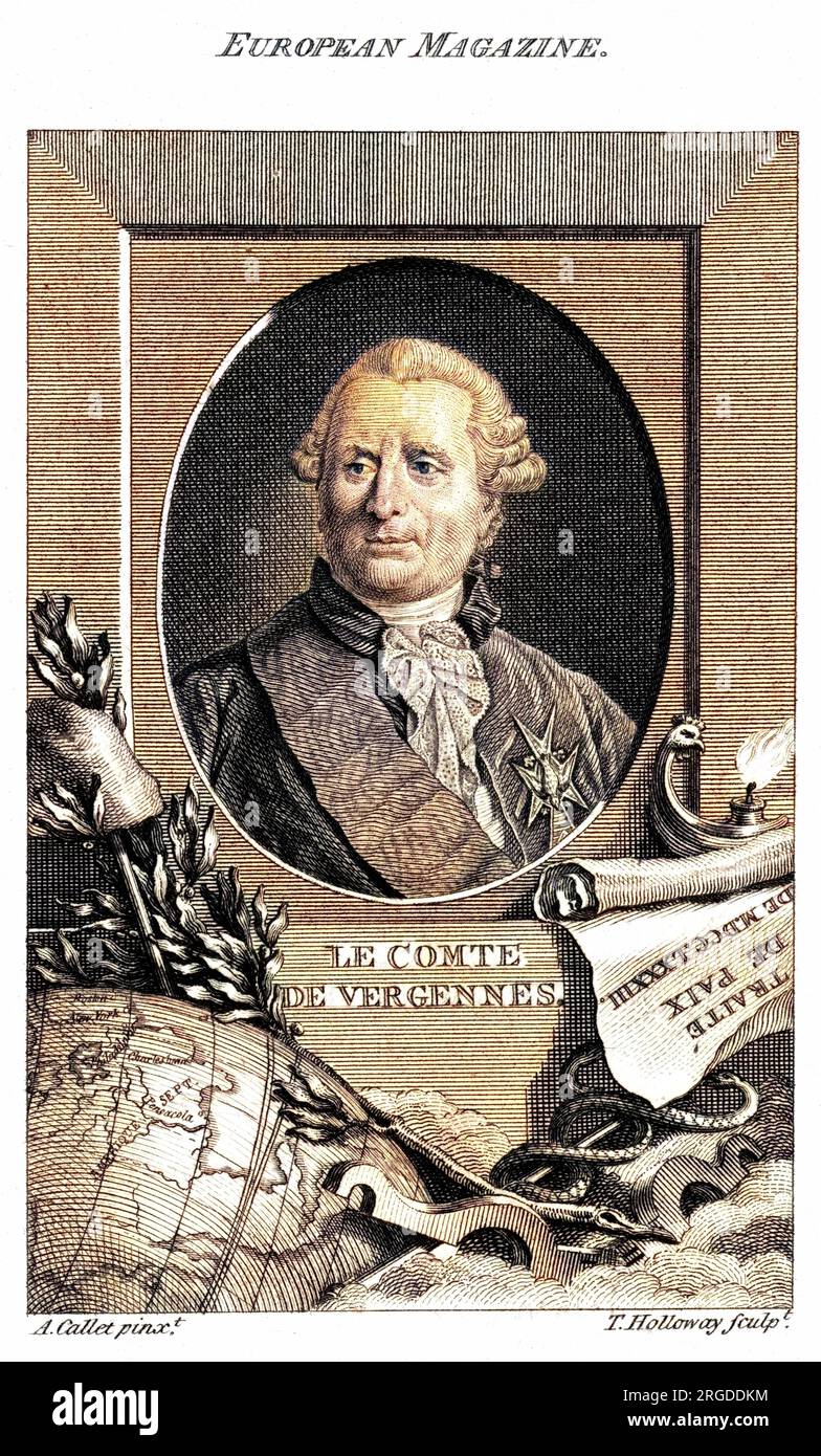 CHARLES GRAVIER, comte de VERGENNES, homme d'État français Banque D'Images