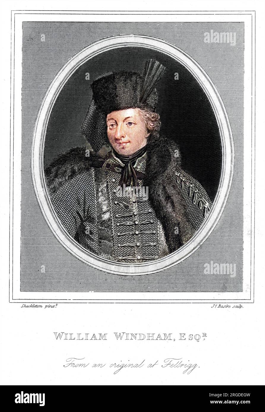 WILLIAM WINDHAM de Felbrigg en uniforme de la milice de Norfolk Banque D'Images