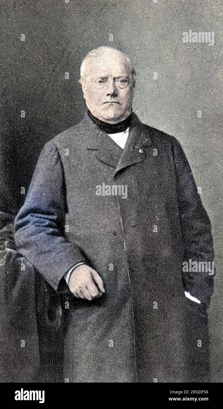 ANTOINE LOUIS BARYE sculpteur français, connu pour ses sujets animaliers, photographié en 1862. Banque D'Images