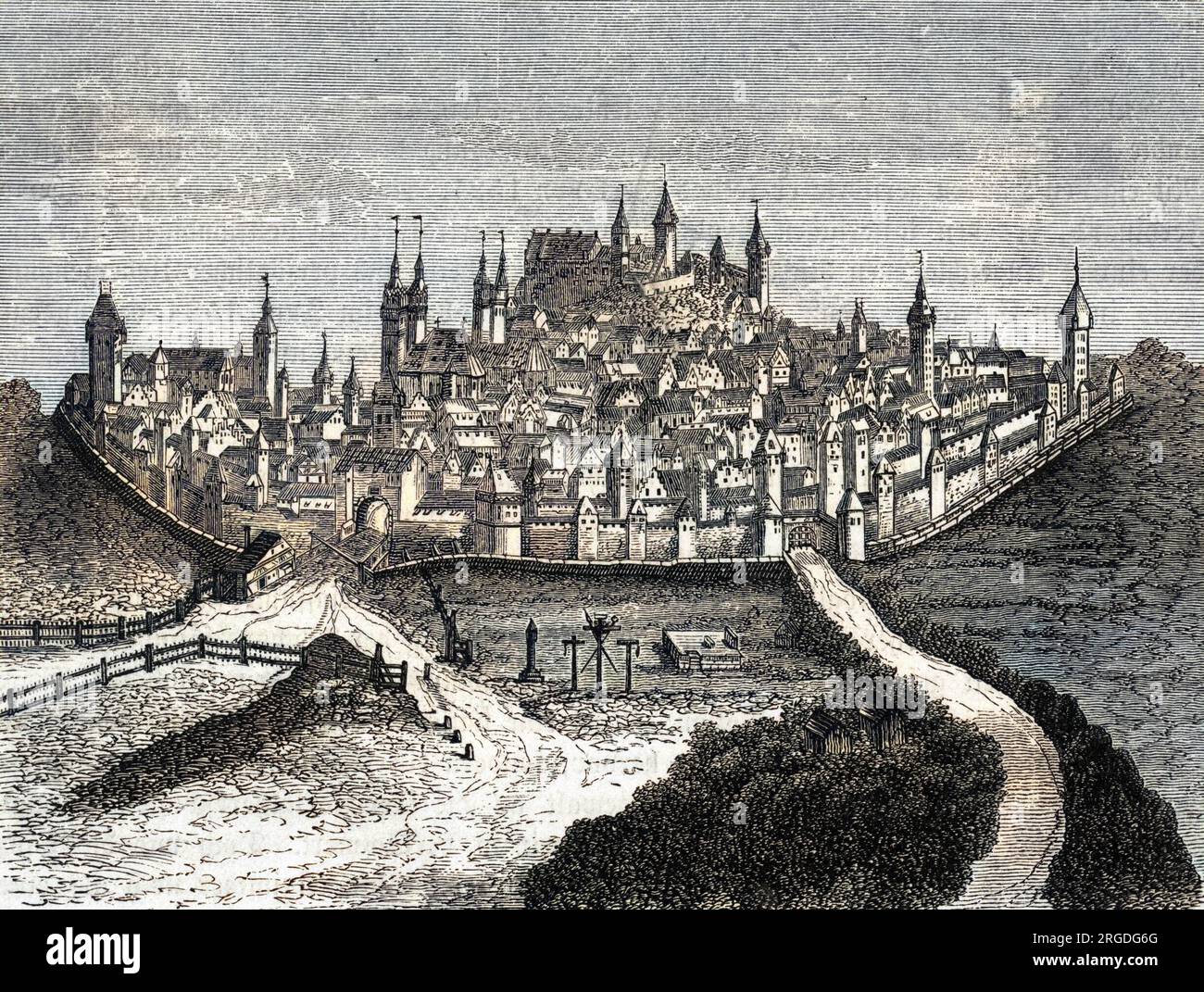 Vue générale de la ville à la fin du 16e siècle Banque D'Images