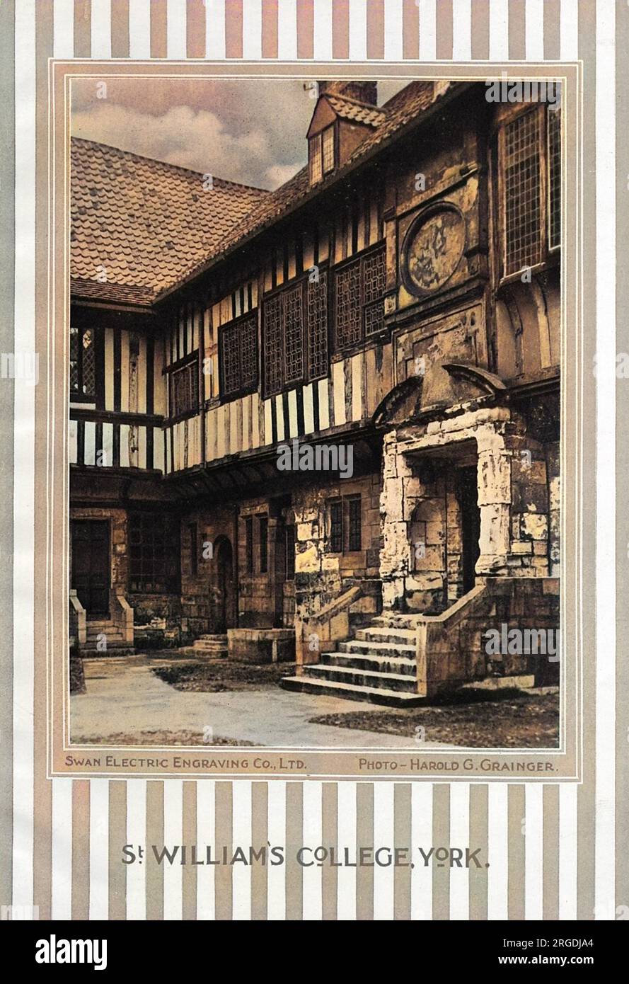St William's College, York - un bel exemple de bâtiment tudor. Banque D'Images