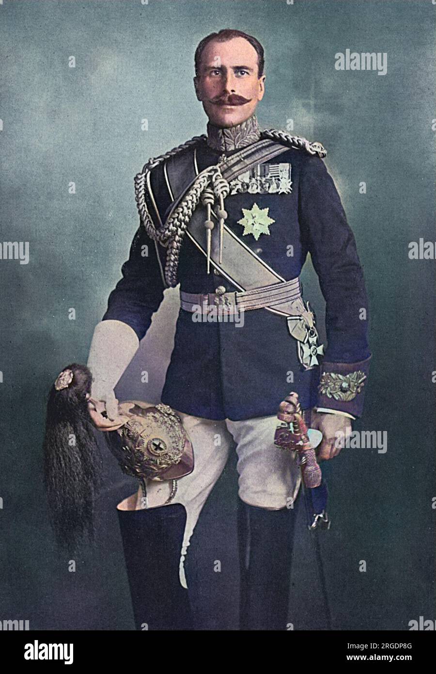 Prince Alexandre de Teck (1874-1957), plus tard comte d'Athlone, frère de la reine Mary, qui avait récemment été promu au grade de brigadier-général sur l'état-major général. Le spectateur commente qu'il a mérité sa promotion, contrairement aux membres de la famille royale allemande qui, suggère-t-il, « seraient probablement à présent au commandement d'un corps d'armée au moins ». Banque D'Images