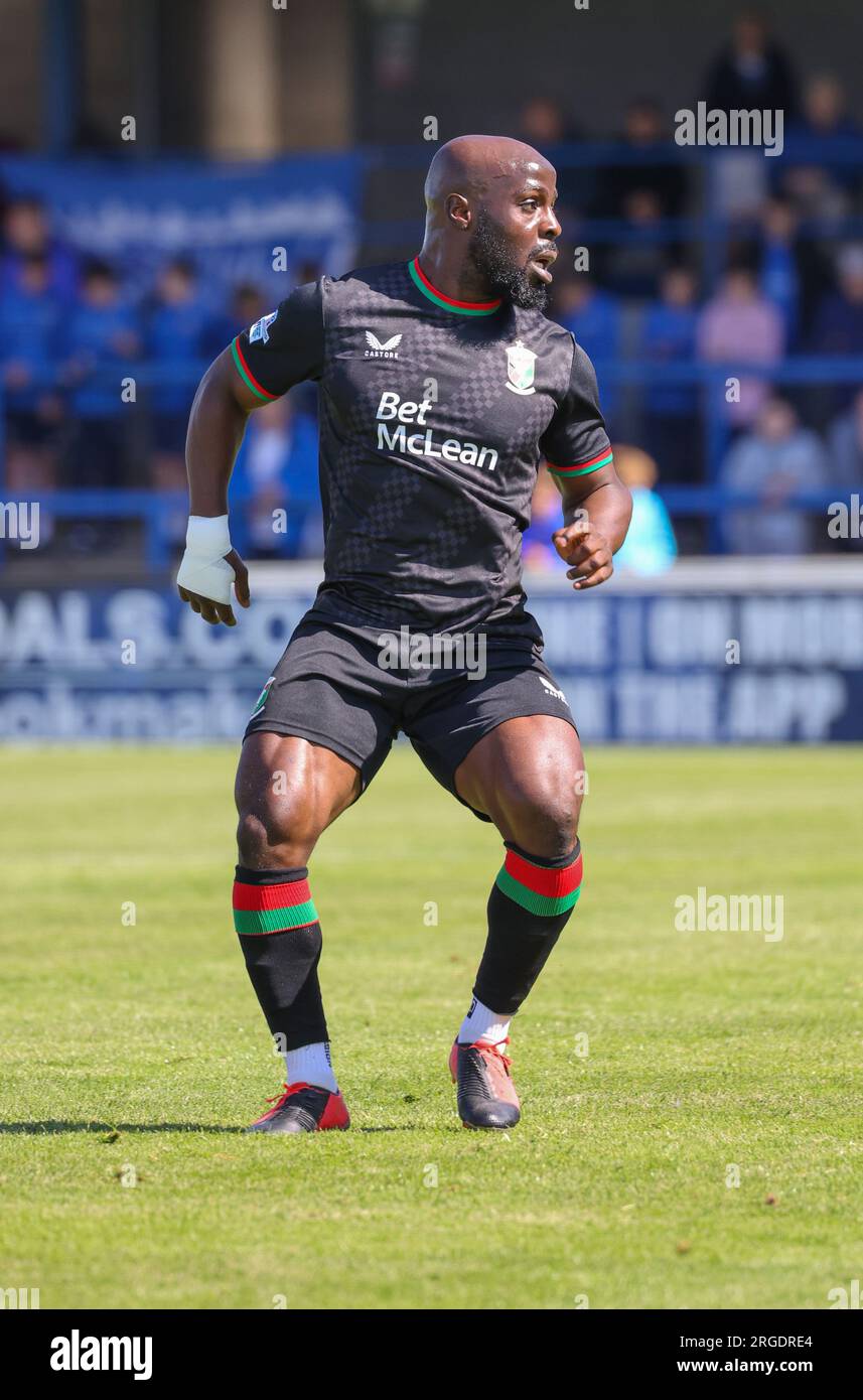 Mourneview Park, Lurgan, comté d'Armagh, Irlande du Nord, Royaume-Uni. 05 août 2023. Sports Direct Premiership – Glenavon 0 Glentoran 1, ouverture de la saison Premiership. Joueur de football irlandais, le footballeur de Glentoran Fuad Sule Banque D'Images