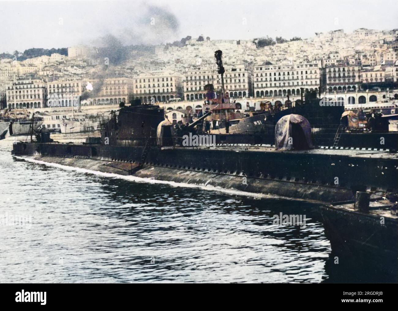 Le sous-marin français Casabianca pendant la Seconde Guerre mondiale L'une des dernières des 29 unités de la classe redoutable, construites dans les années 1930, forma l'épine dorsale des sous-marins de type 1 français Banque D'Images